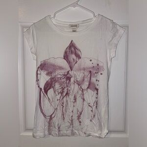 Diesel Pink Flower White Shirt Size Small Y2K Vintage